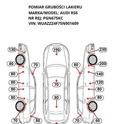 Audi RS6 cena 99777 przebieg: 168000, rok produkcji 2008 z Siechnice małe 781